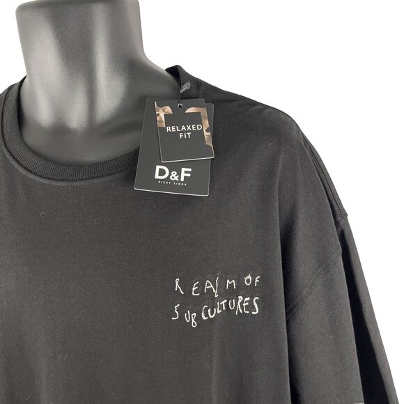 NEW Denim & Flower Men's XL Black T-Shirt "Realm of Subcultures" Relaxed NWT - Picture 2 of 7